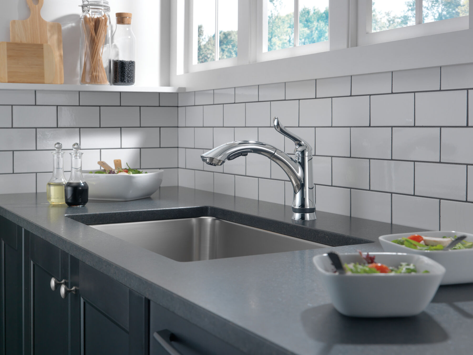 Single Handle Pull-Out Kitchen Faucet, image 5