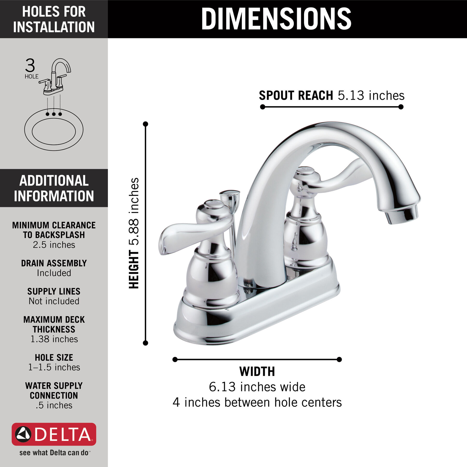 Two Handle Centerset Bathroom Faucet, image 2