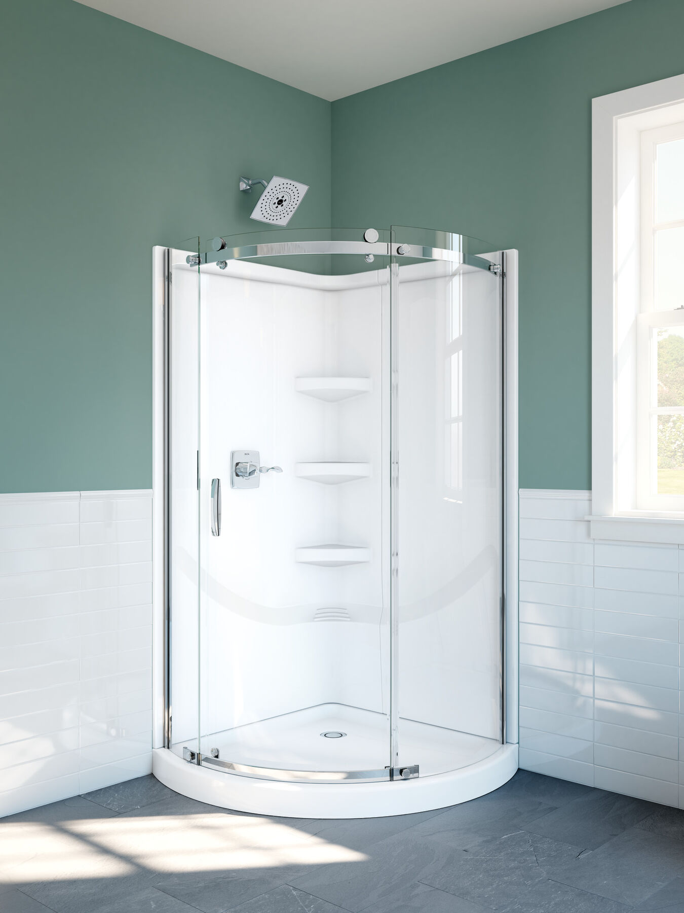 Round Corner Shower Enclosure, image 1