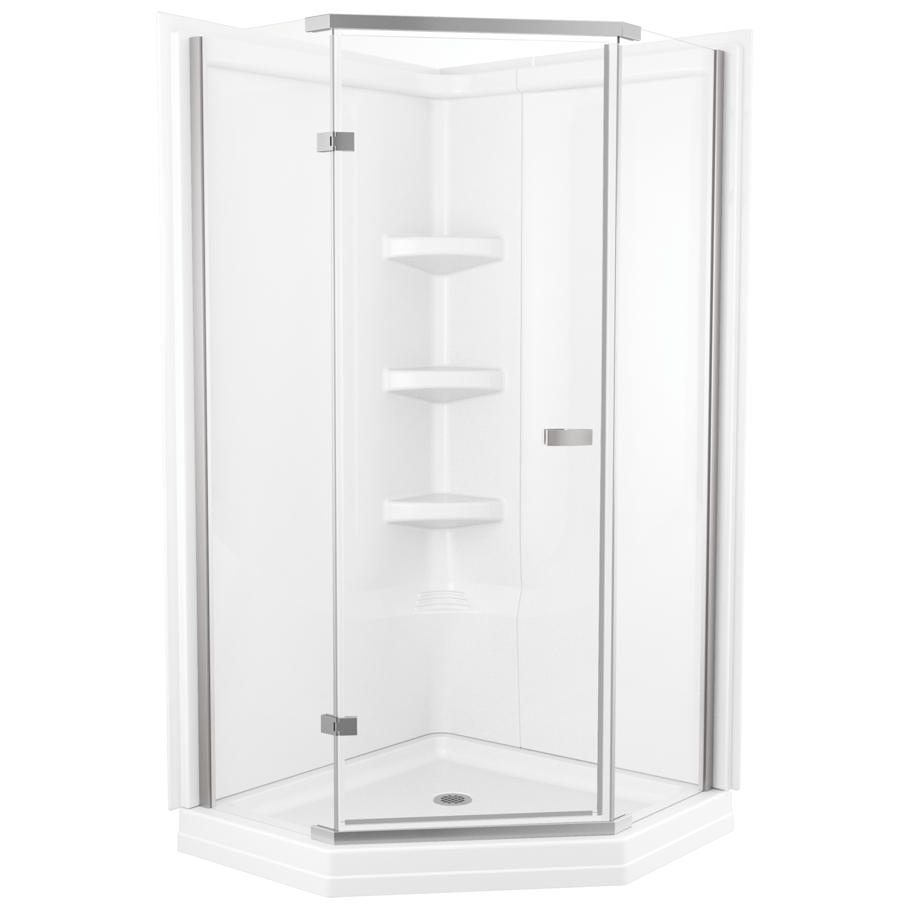 38" Frameless Neo Angle Shower Enclosure, image 4