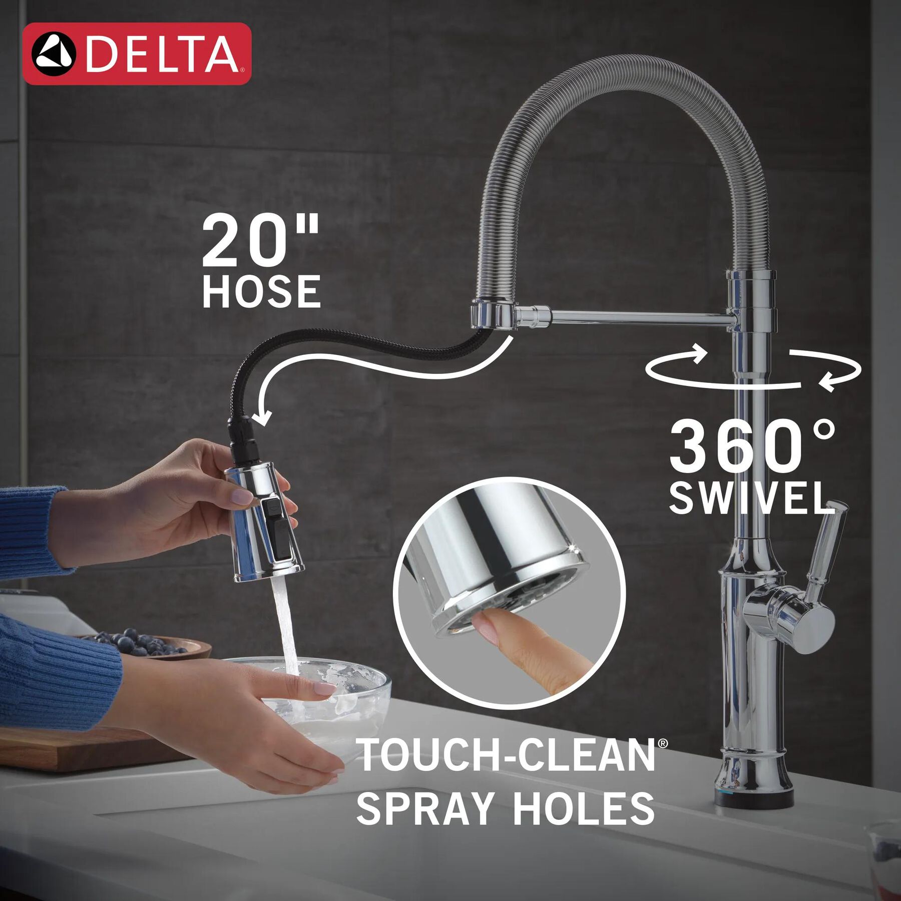 Touch2O&reg; Technology Kitchen Faucet with Touchless Technology