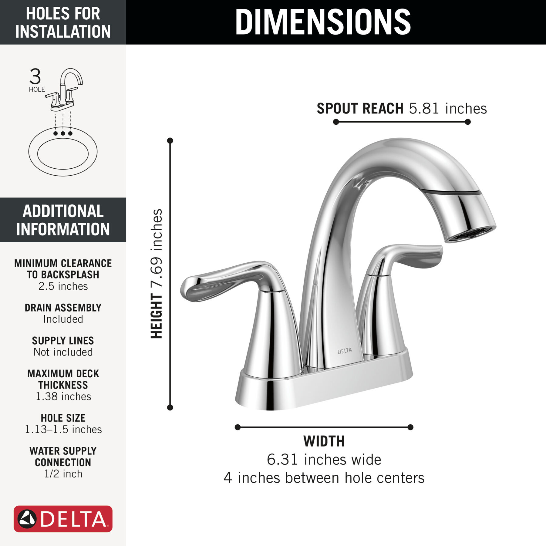 Two Handle Centerset Pull-Down Bathroom Faucet, image 2
