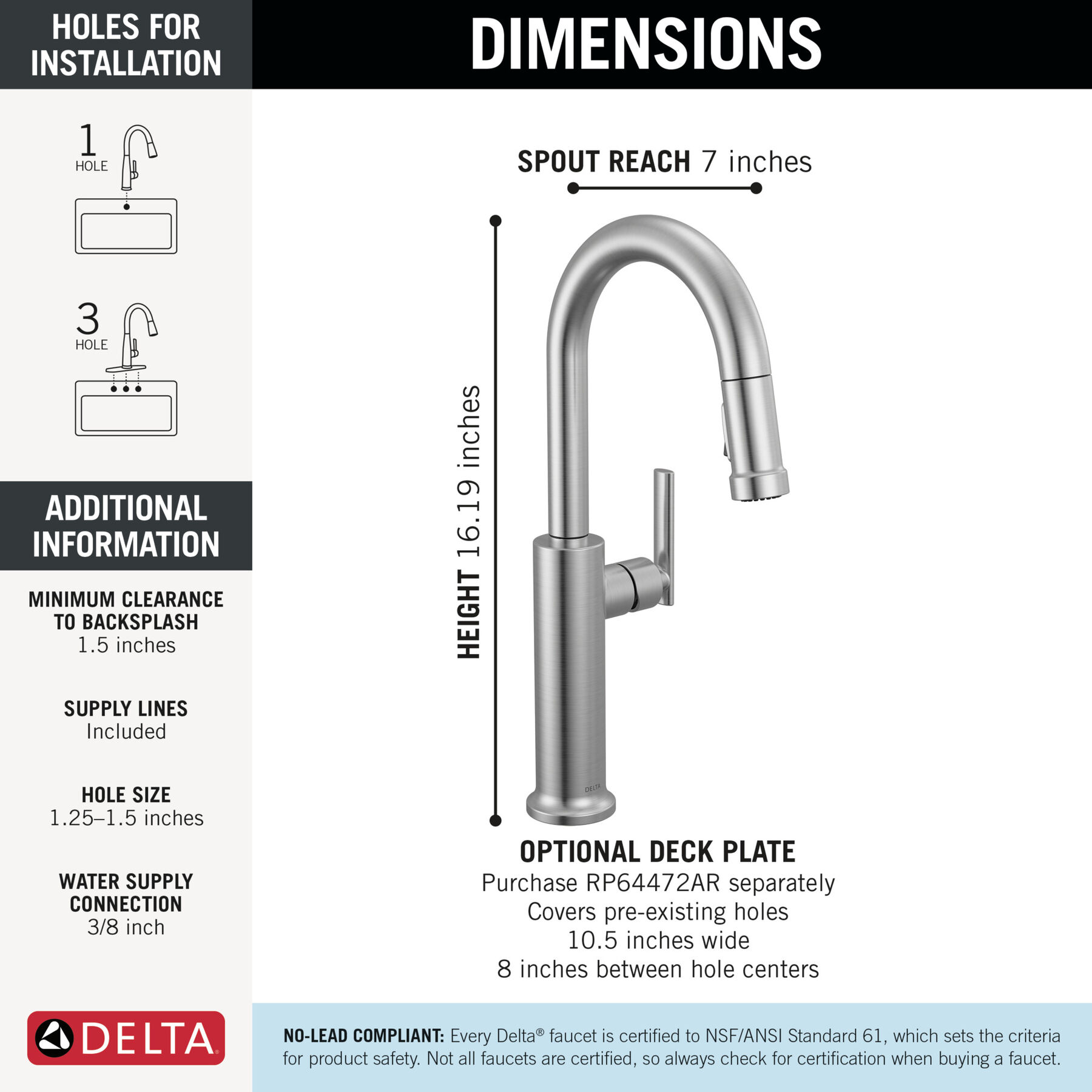 Single Handle Pull-Down Bar / Prep Faucet
