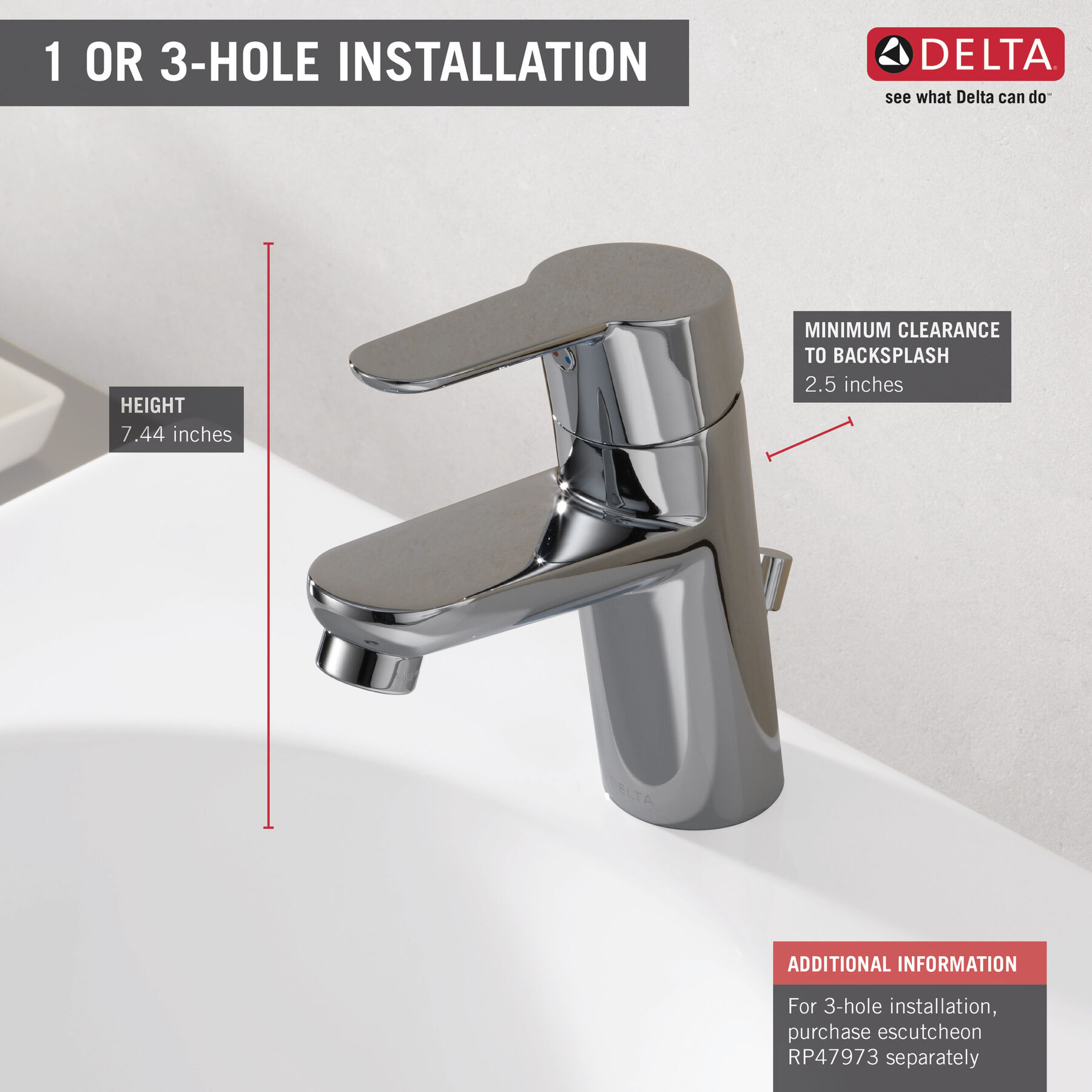 Single Handle Project-Pack Bathroom Faucet, image 1