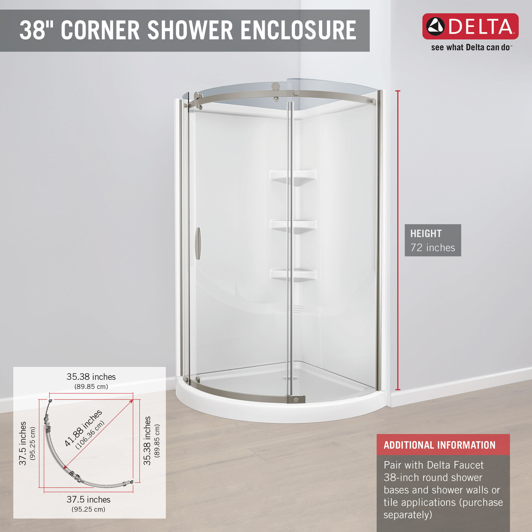 Round Corner Shower Enclosure, image 11