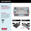 30&rdquo; Workstation Kitchen Sink Undermount&nbsp;16 Gauge&nbsp;Stainless Steel Single Bowl with&nbsp;WorkFlow&trade; Ledge and Accessories