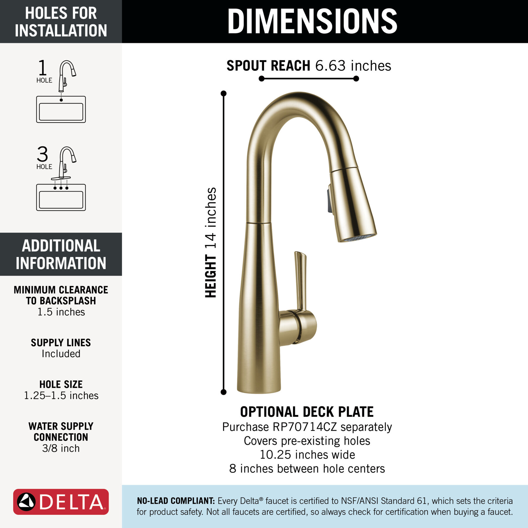 Pull-Down Prep Faucet  (Recertified)