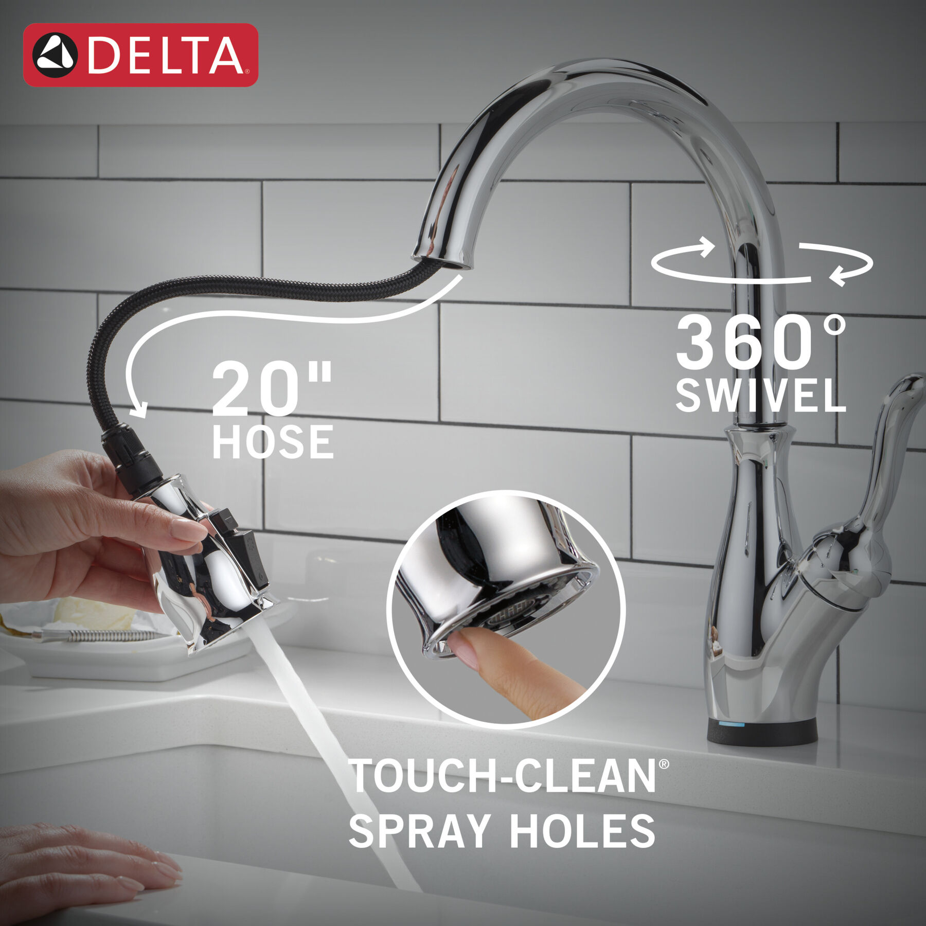 VoiceIQ® Kitchen Faucet with Touch<sub>2</sub>O® Technology with Touchless Technology, image 9