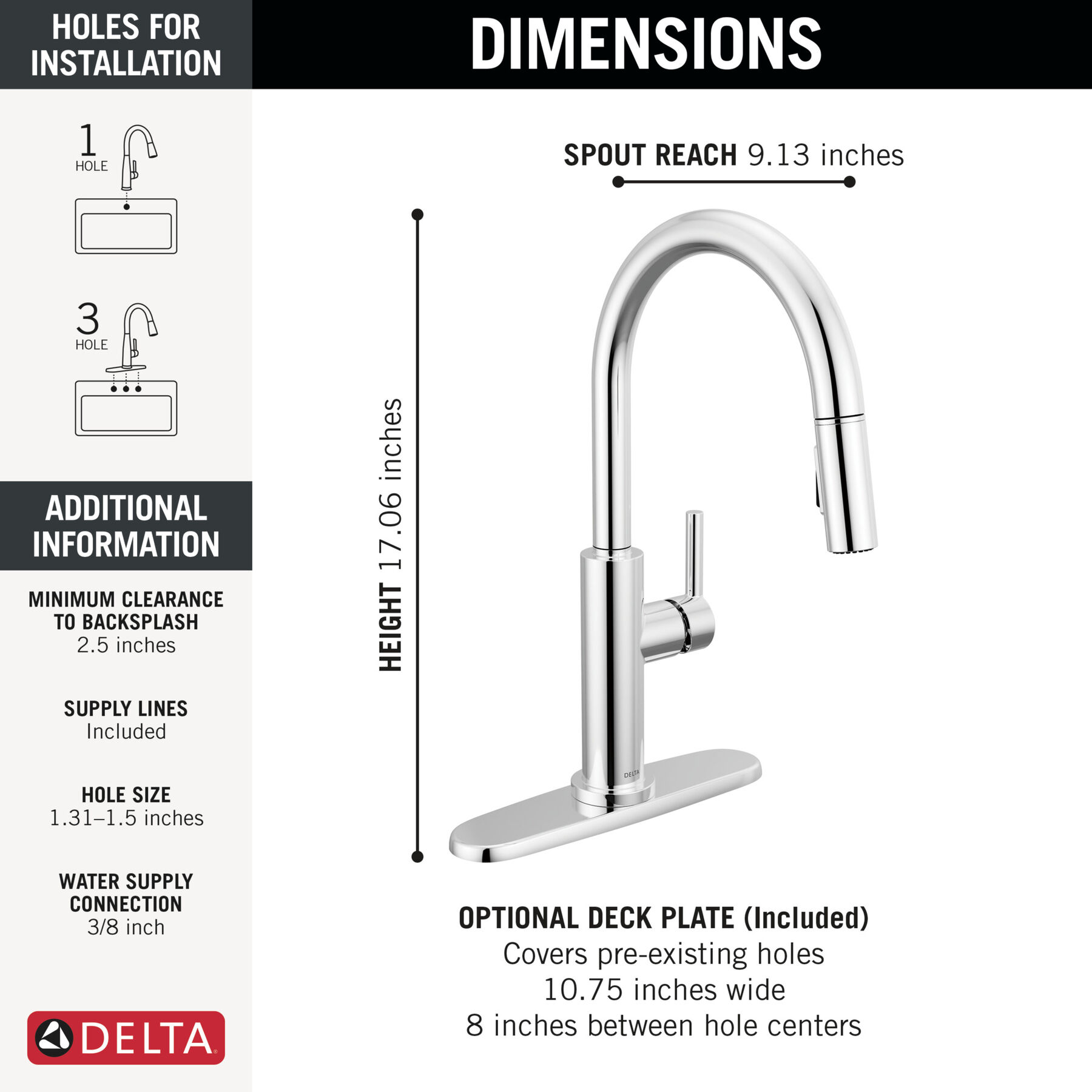 Single Handle Pull-Down Kitchen Faucet, image 3