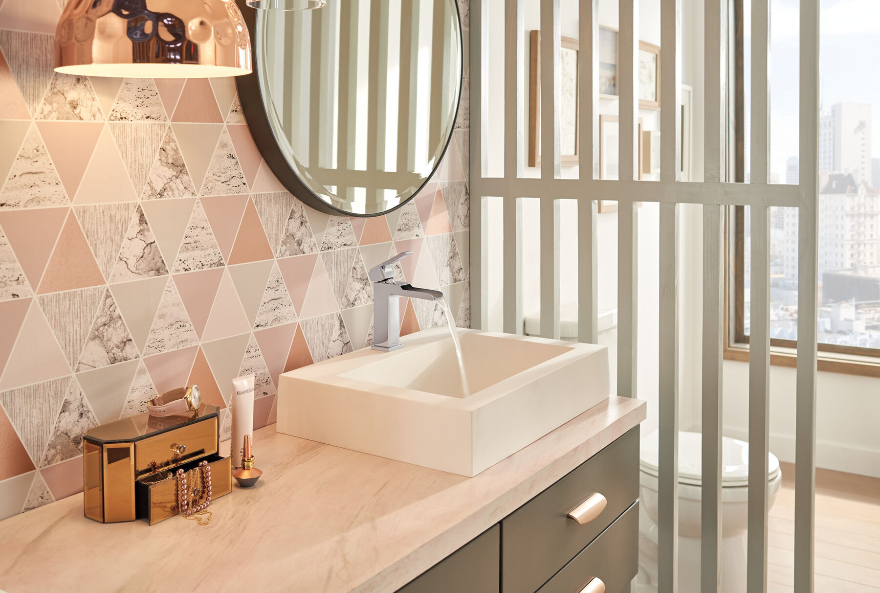 Single Handle Channel Bathroom Faucet, image 4