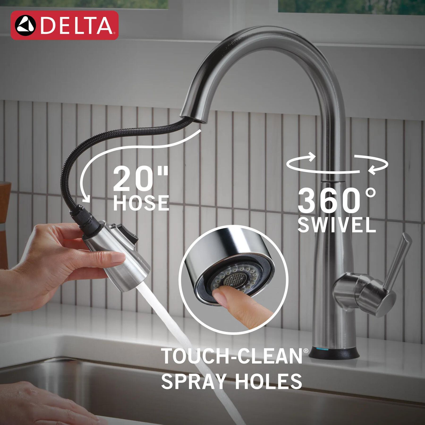 Touch<sub>2</sub>O&reg; Technology Kitchen Faucet with Touchless Technology (Recertified)