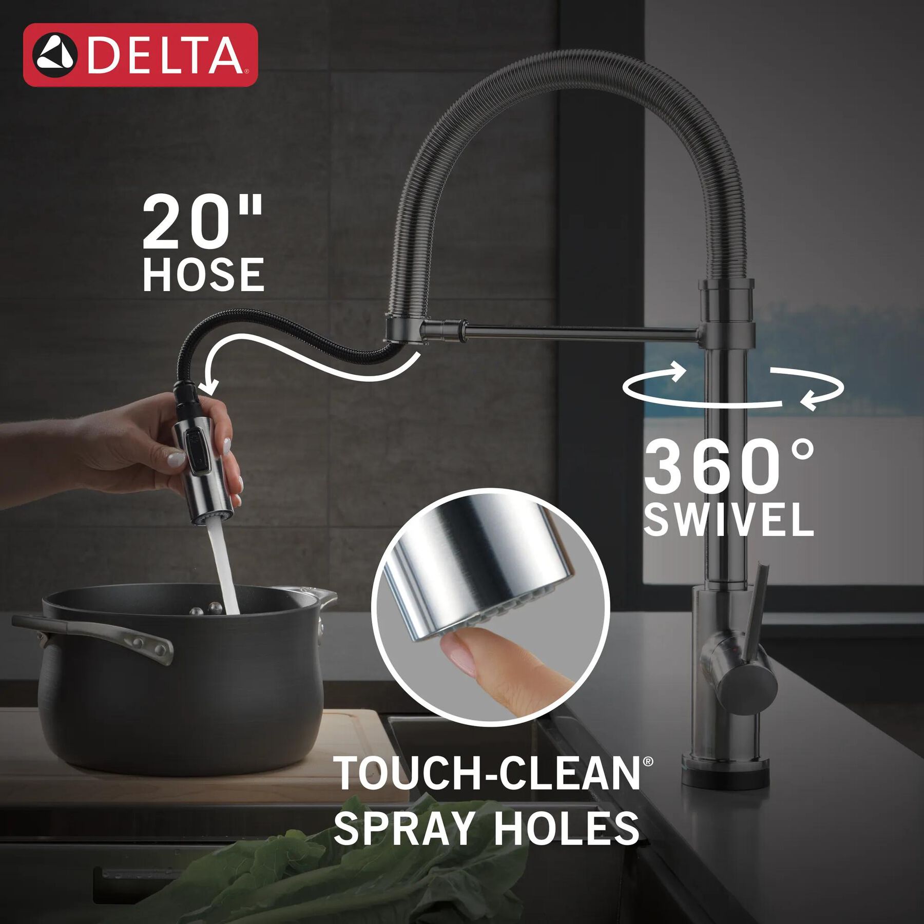 Touch<sub>2</sub>O&reg; Technology Kitchen Faucet with Touchless Technology