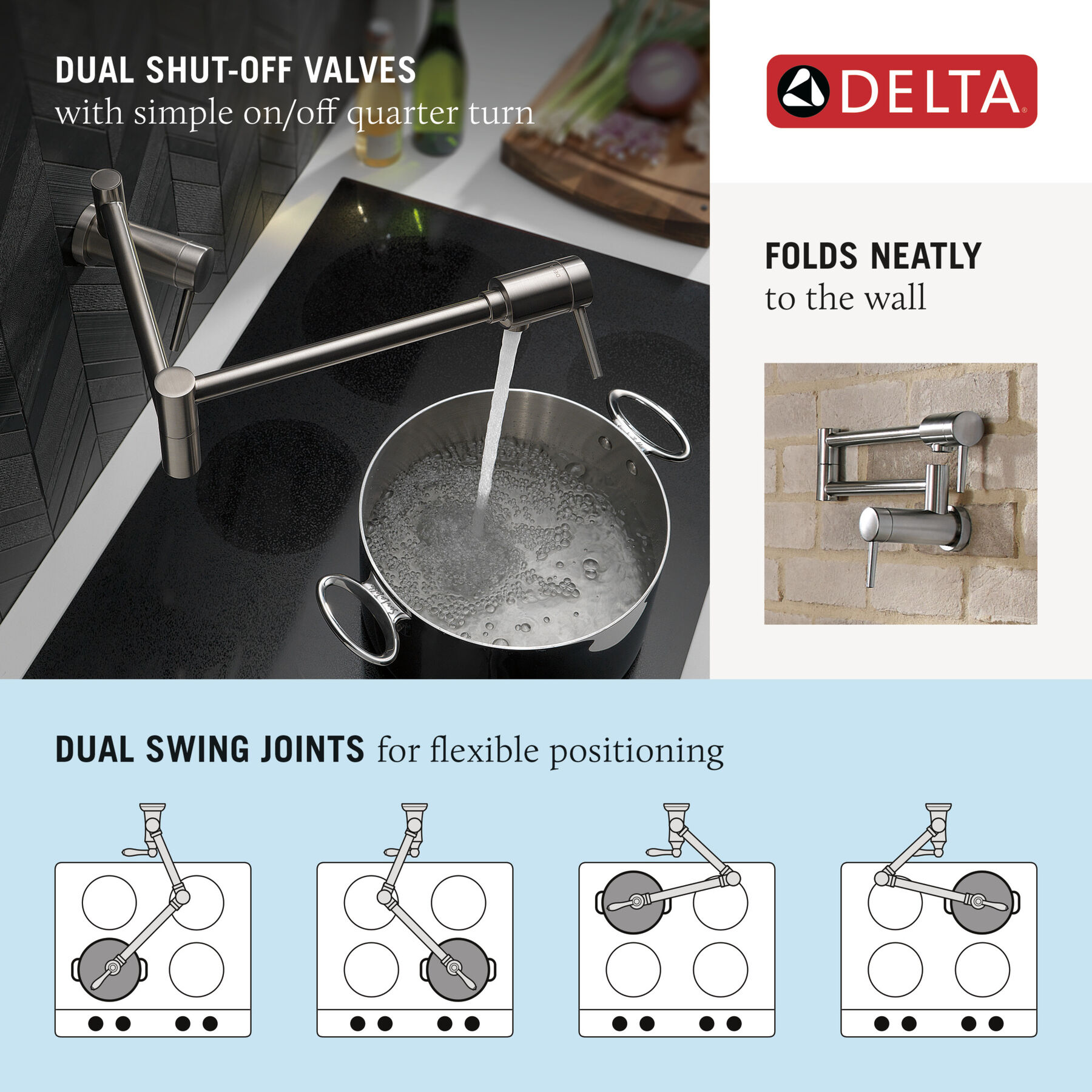 Contemporary Wall Mount Pot Filler