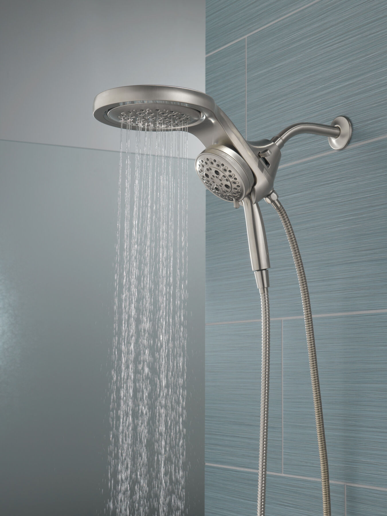 HydroRain&reg; H2Okinetic&reg; 5-Setting Two-in-One Shower Head (Recertified)