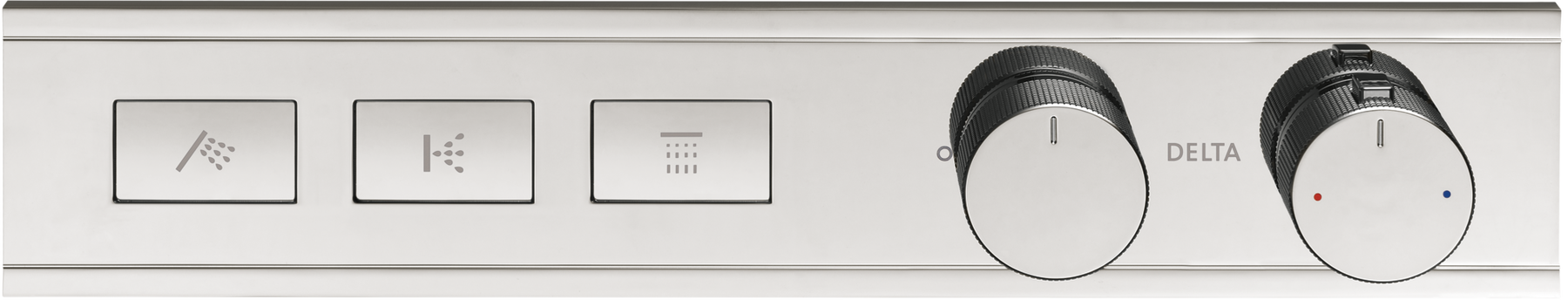 Modern High Flow Push Button Thermostatic Trim - 3 Outlet
