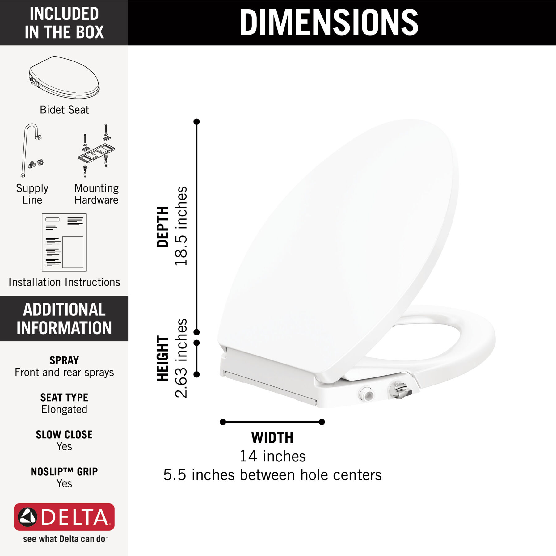 Manual Elongated Bidet Seat