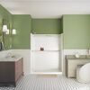 60x32 Alcove Shower Base with Tile Wall Bundle - Left Drain Curve