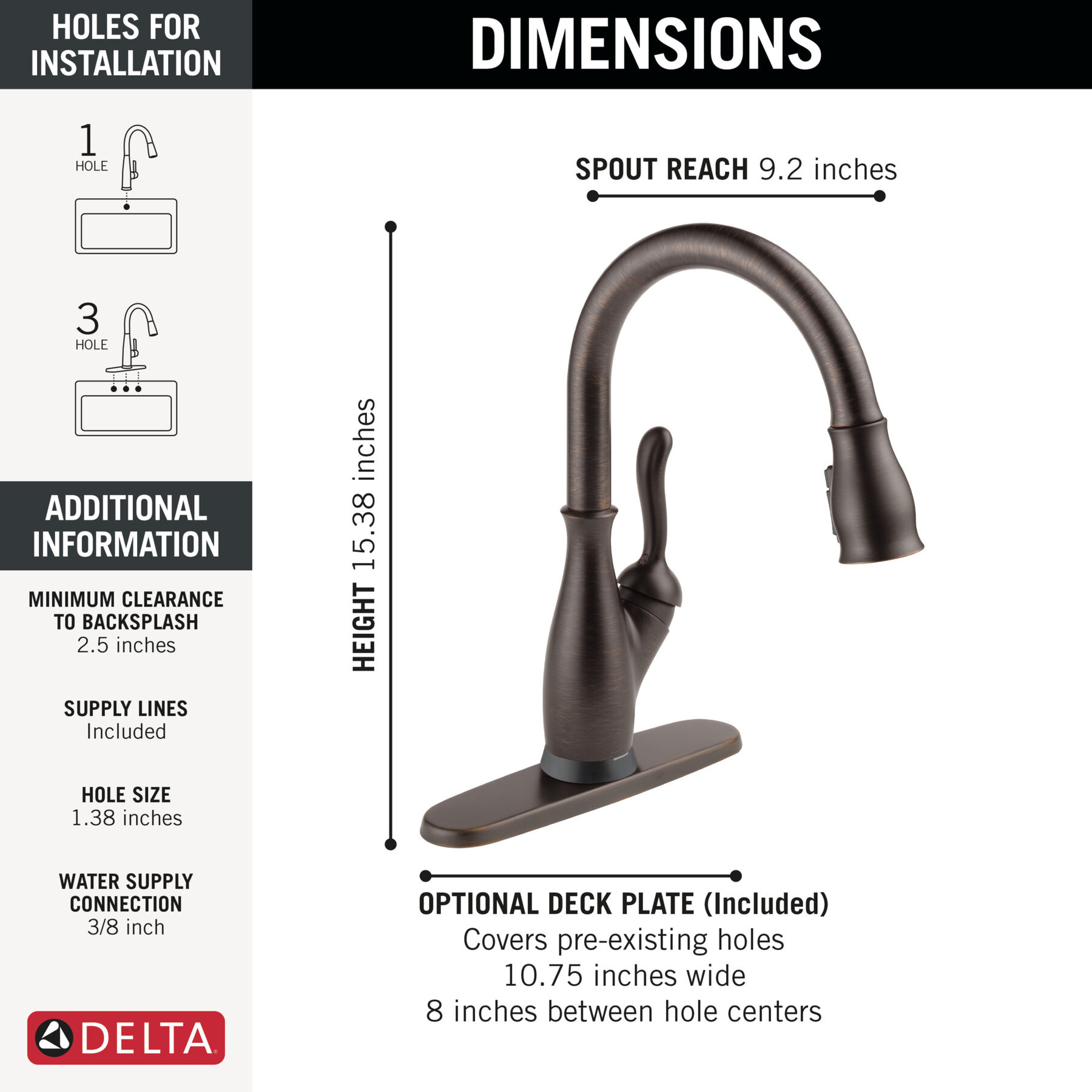 Touch<sub>2</sub>O&reg; Technology Kitchen Faucet with Touchless Technology