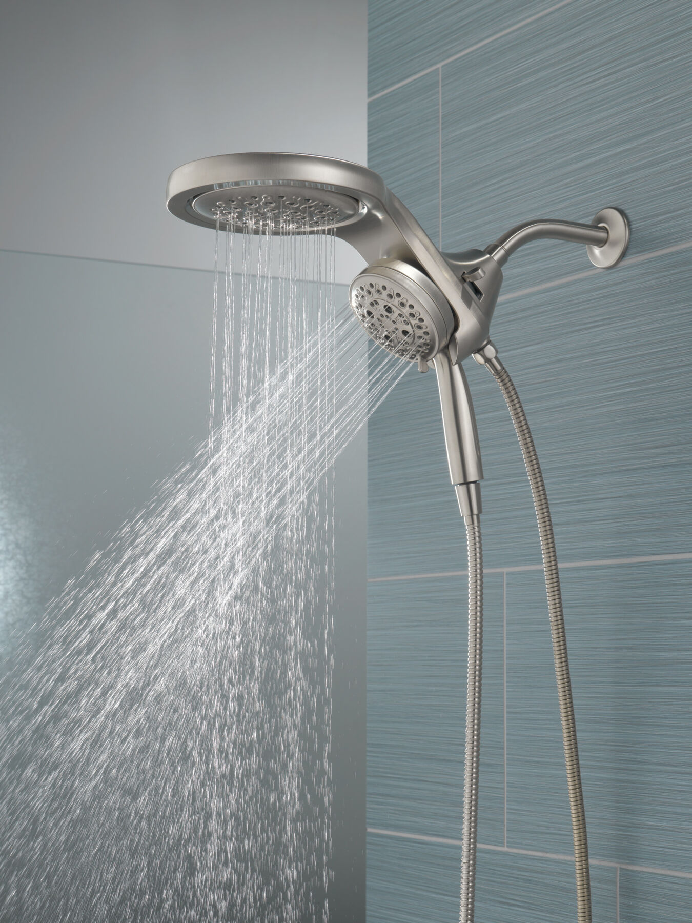 HydroRain&reg; H2Okinetic&reg; 5-Setting Two-in-One Shower Head (Recertified)