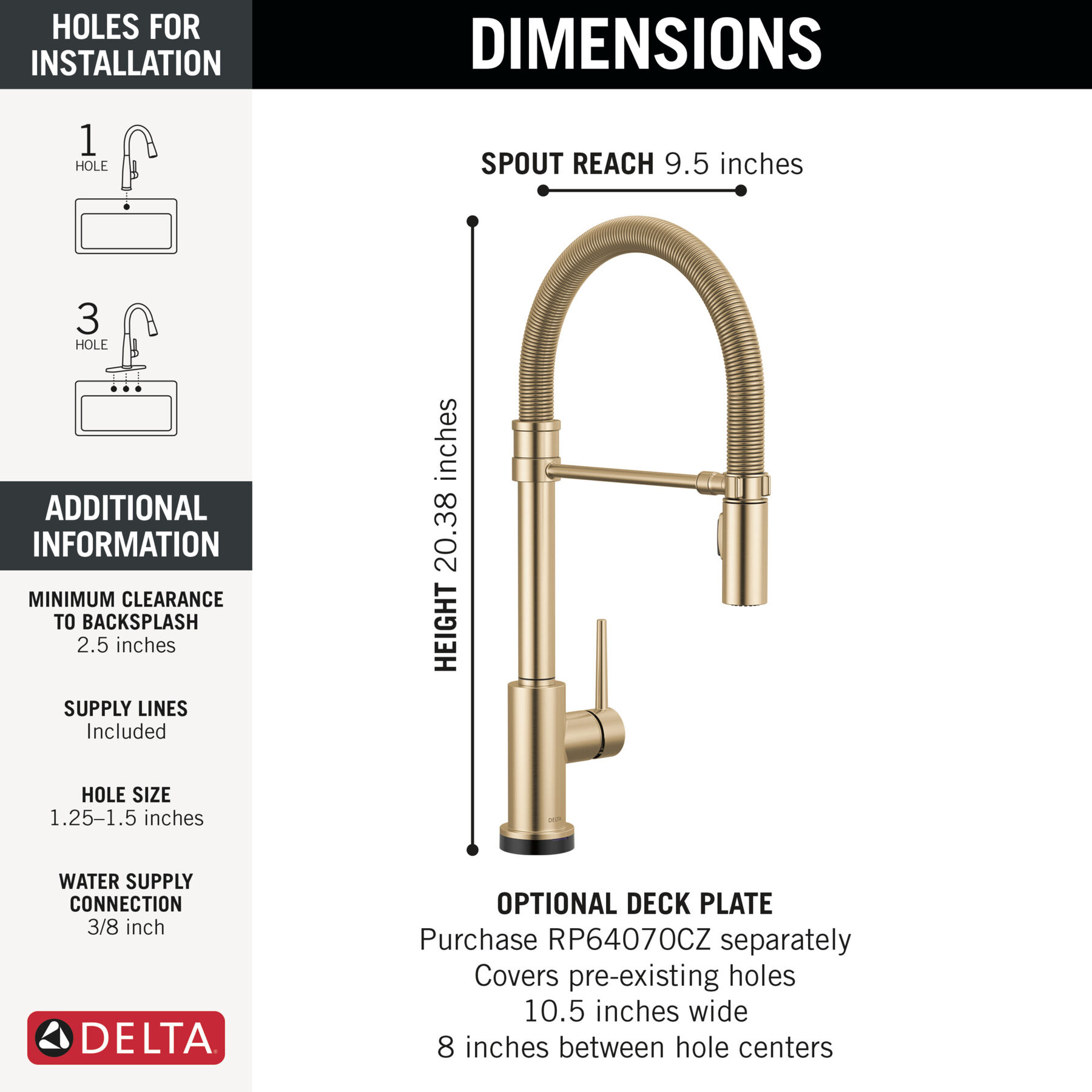 Touch<sub>2</sub>O&reg; Technology Kitchen Faucet with Touchless Technology