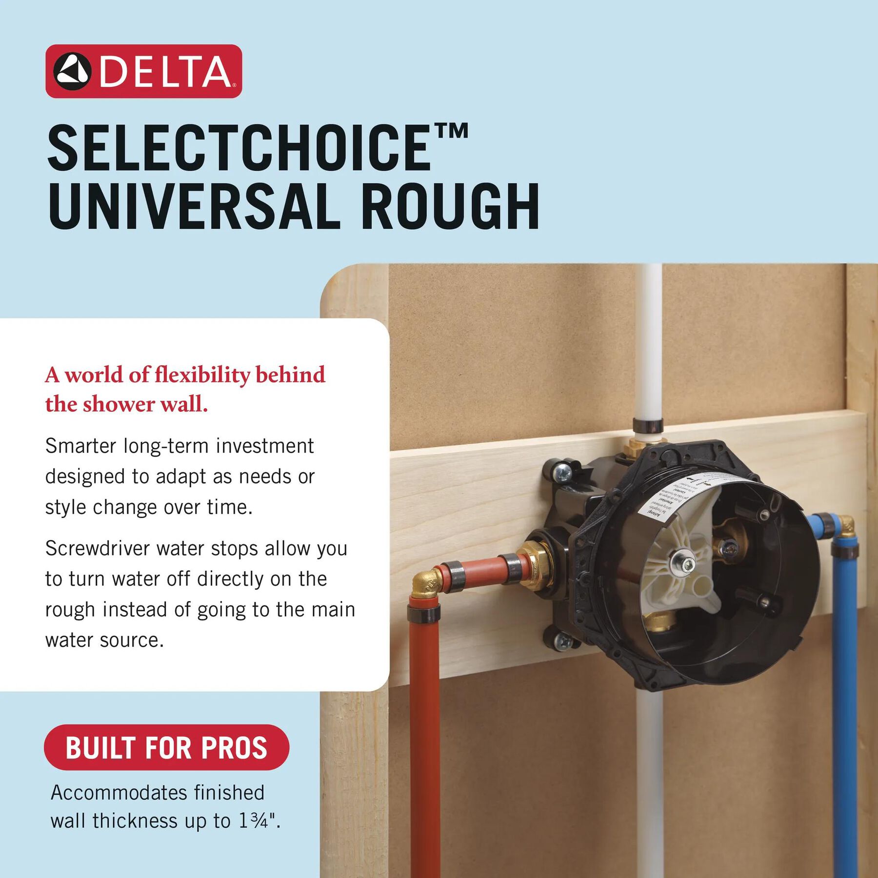 SelectChoice&reg; Universal Tub / Shower Rough - Universal Inlets / Outlets