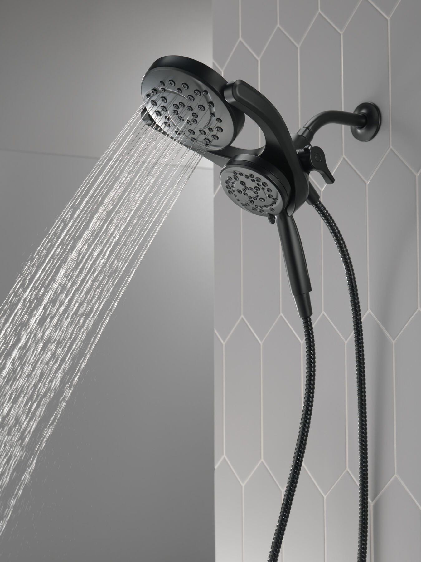 HydroRain&reg; 4-Setting Two-in-One Shower Head (Recertified)