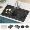 33&rdquo; Drop-In Top Mount&nbsp;16 Gauge Workstation Kitchen Sink Single Bowl&nbsp;with WorkFlow&trade; Ledge and Accessories