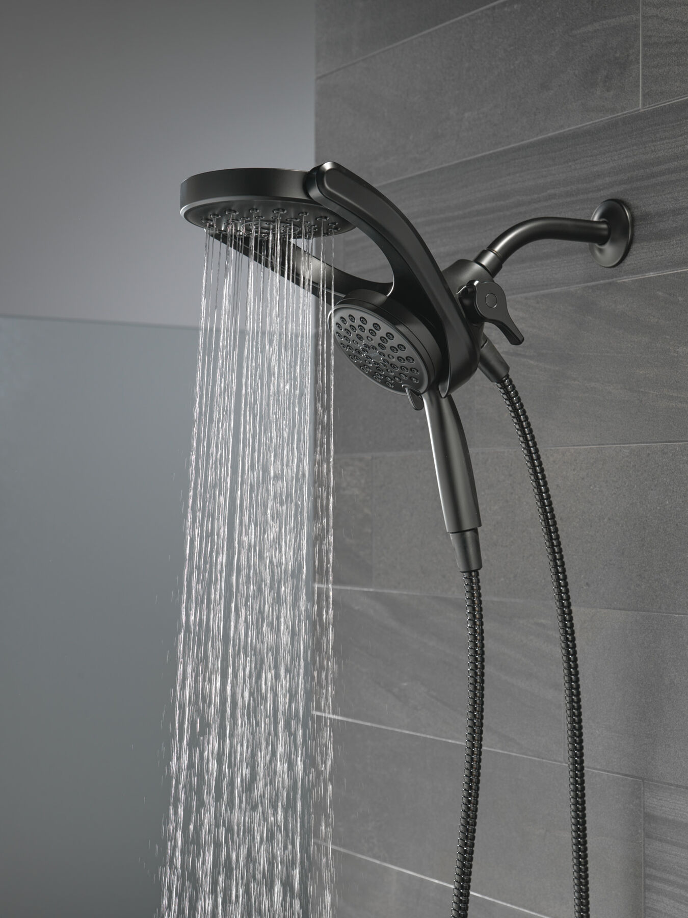 HydroRain&reg; 4-Setting Two-in-One Shower Head (Recertified)