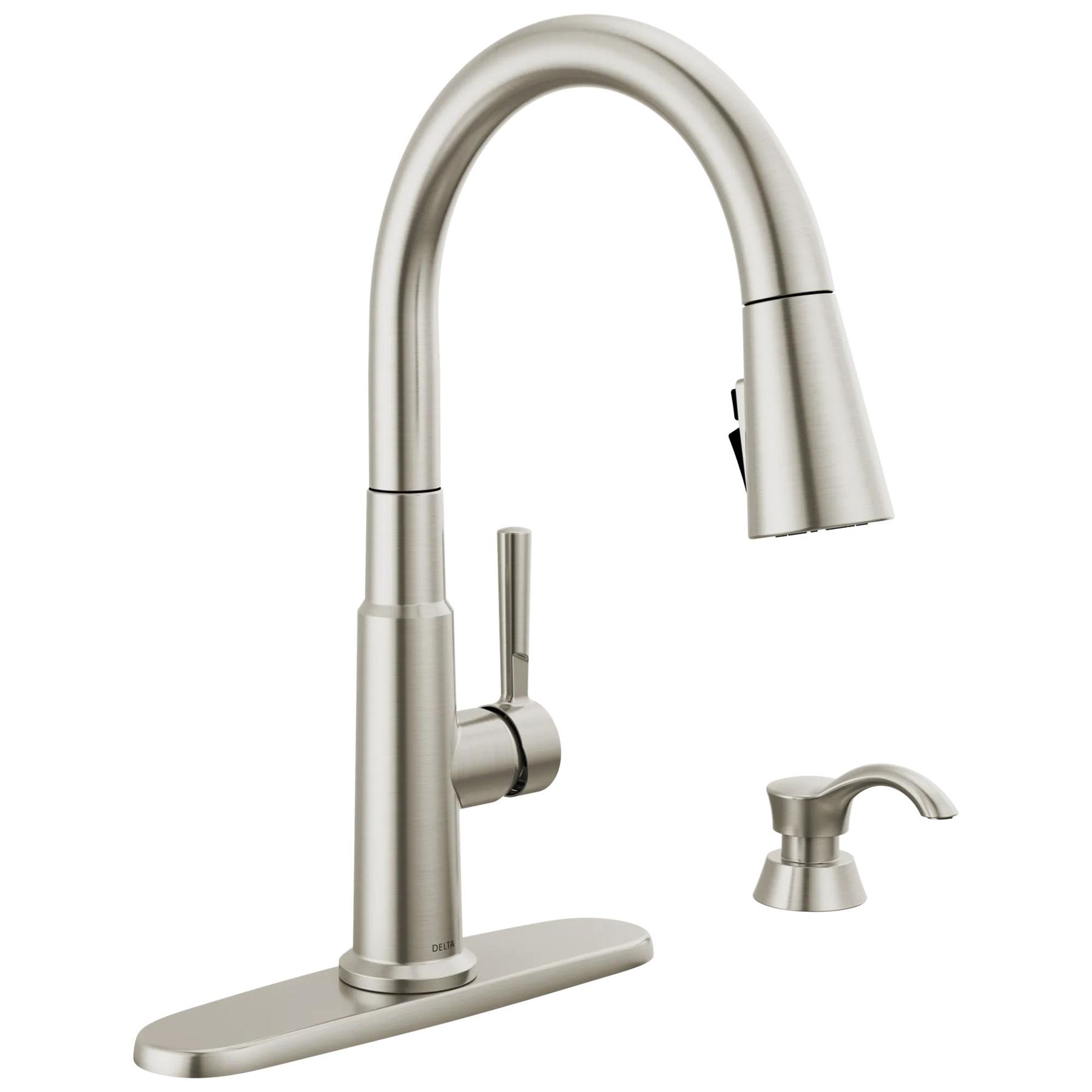 Single Handle Pull-Down Kitchen Faucet with Soap Dispenser and ShieldSpray&reg; Technology