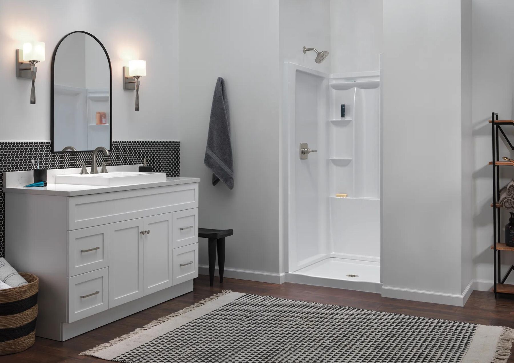 36x36 Alcove Shower Base and Wall Set Bundle