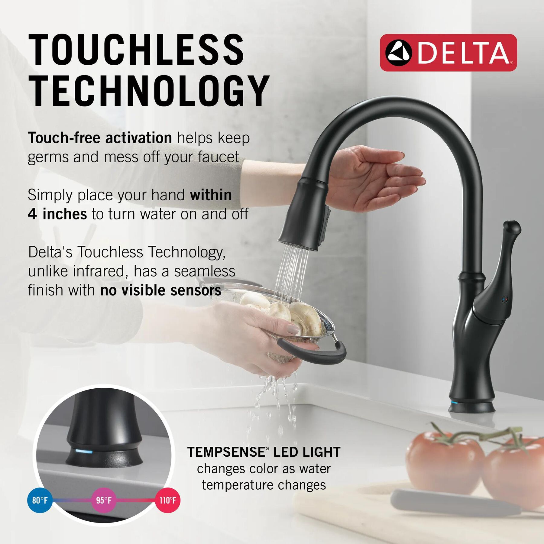 Touch<sub>2</sub>O&reg; Technology Kitchen Faucet with Touchless Technology