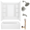 60x30 Alcove Bathtub, Wall Set, Trim and Drain Bundle - Left Drain