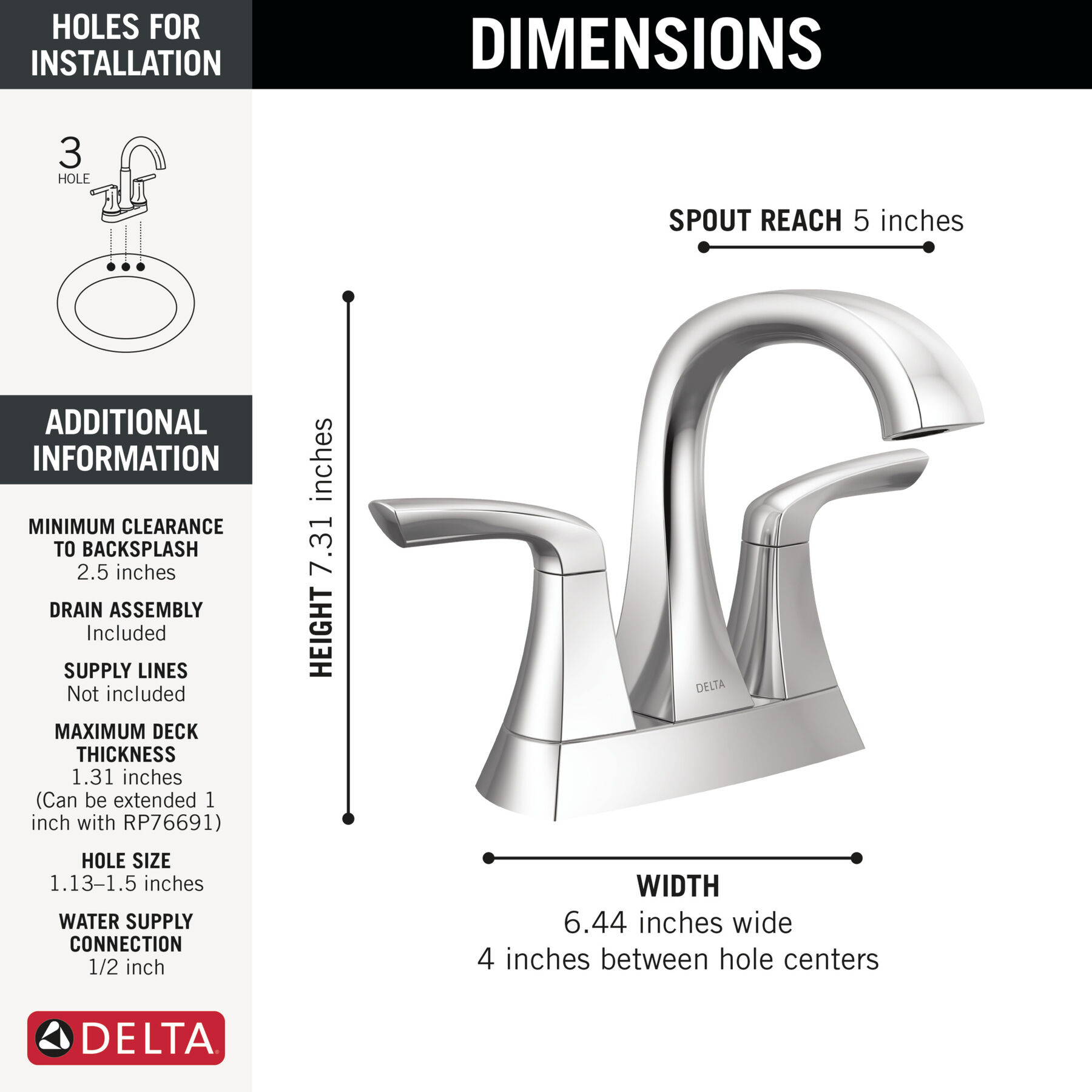 Two Handle Centerset Bathroom Faucet