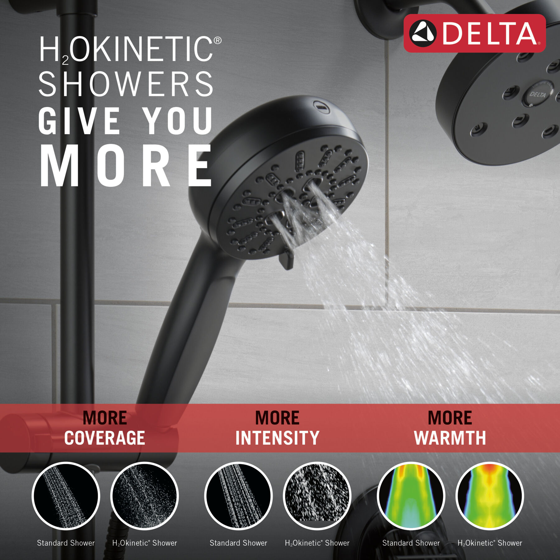 7-Setting Slide Bar Hand Shower with Cleaning Spray (Recertified)