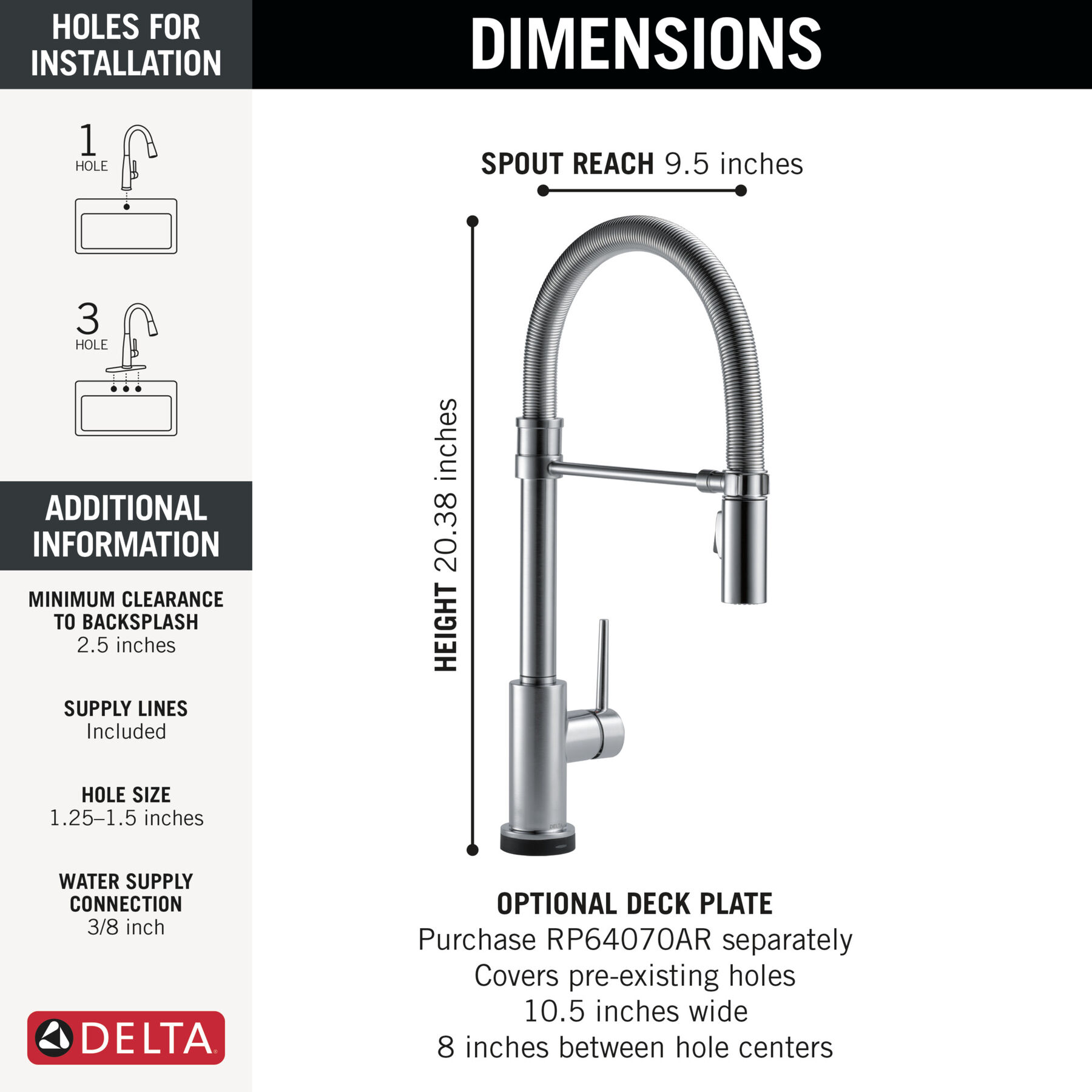 Touch<sub>2</sub>O&reg; Technology Kitchen Faucet with Touchless Technology