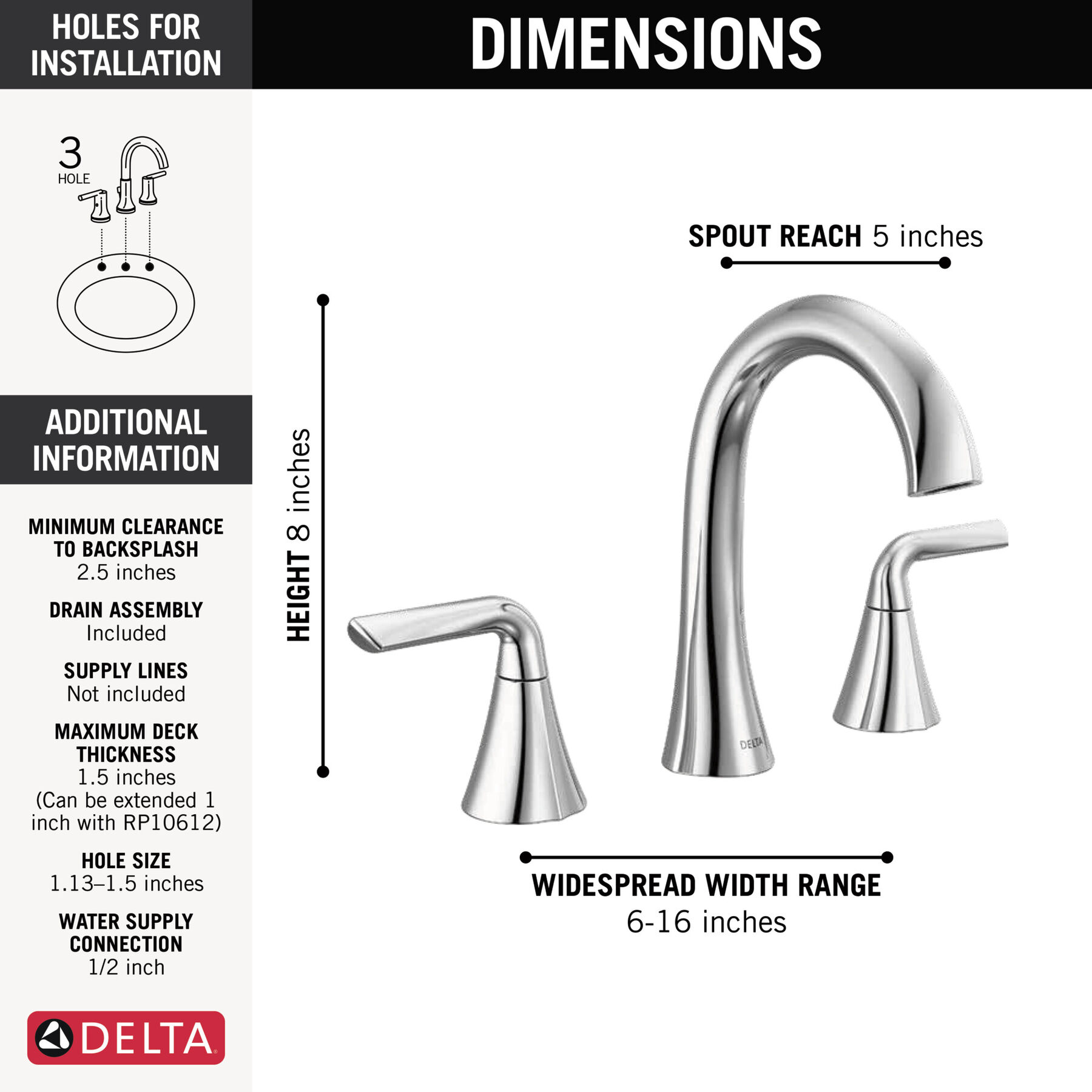 Two Handle Widespread Bathroom Faucet