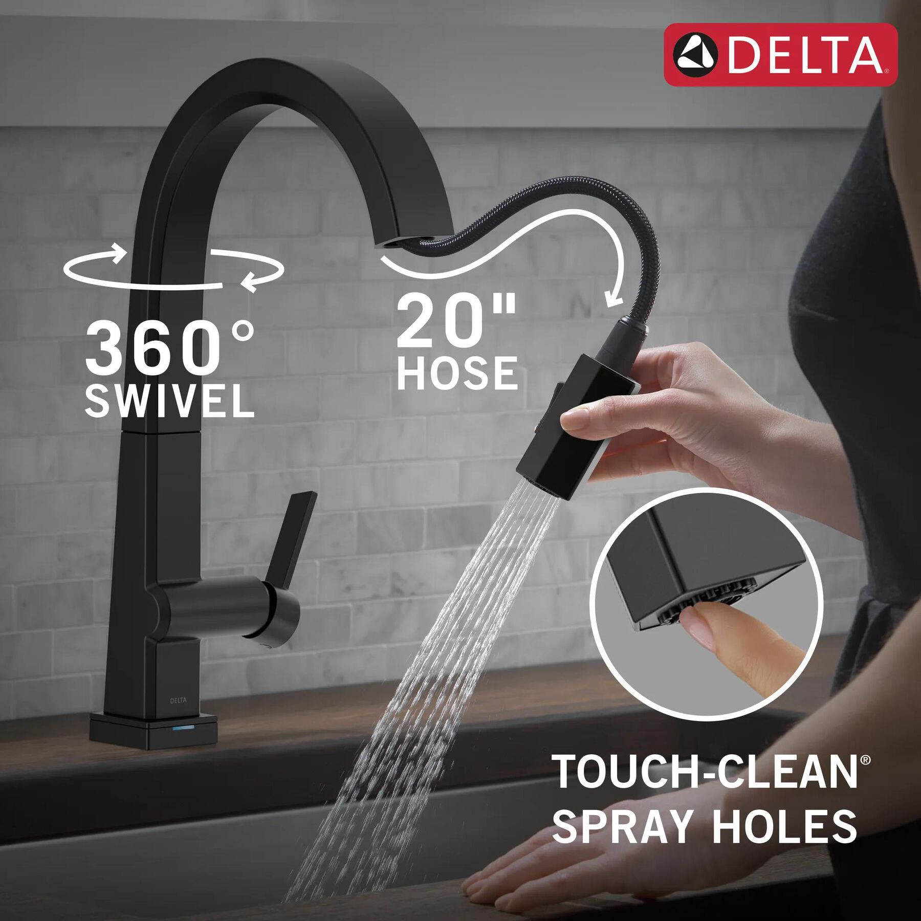 Single Handle Pull-Down Kitchen Faucet With Touch<sub>2</sub>O&reg; Technology Technology
