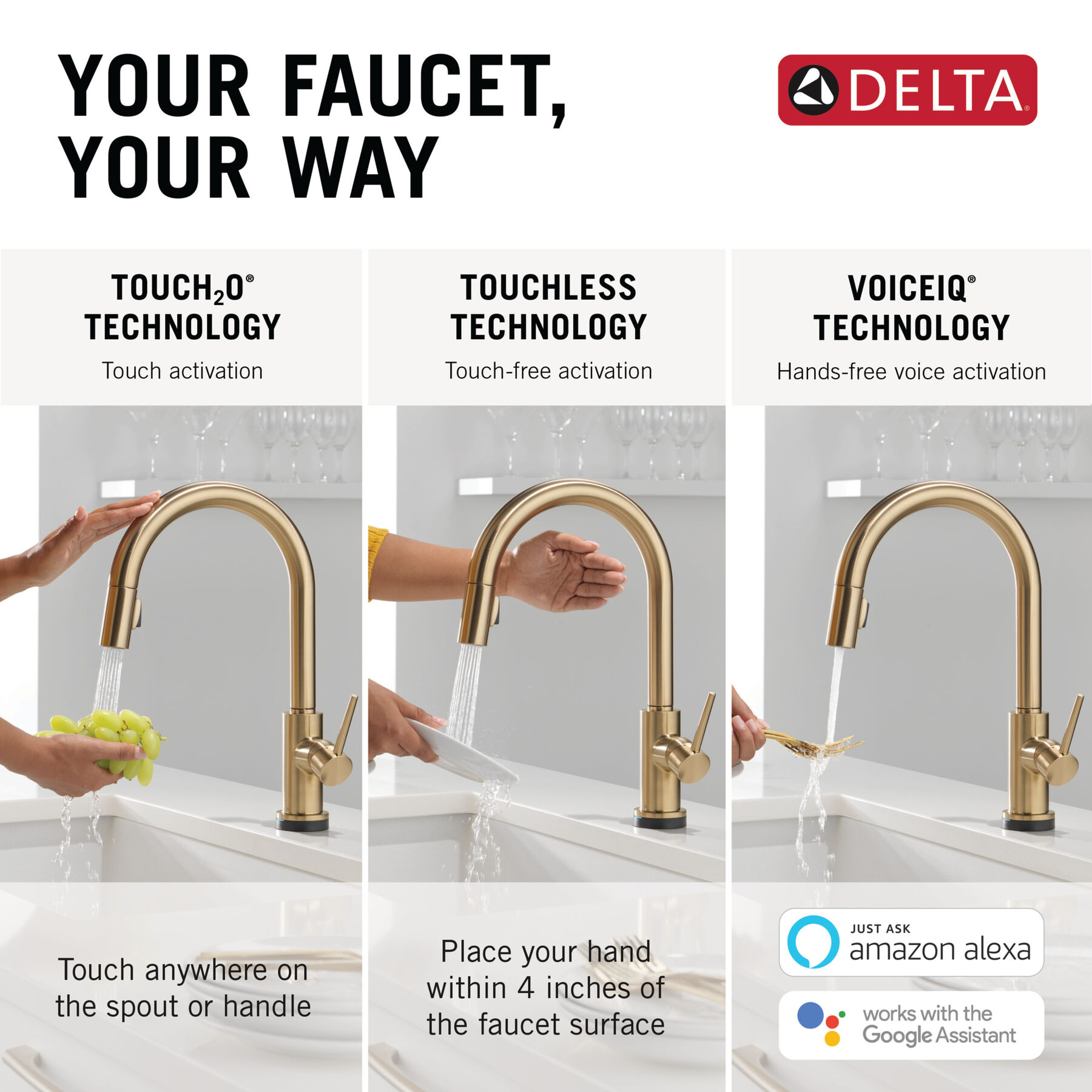Touchless Pull-Down Kitchen Faucet w/Voic (Recertified)