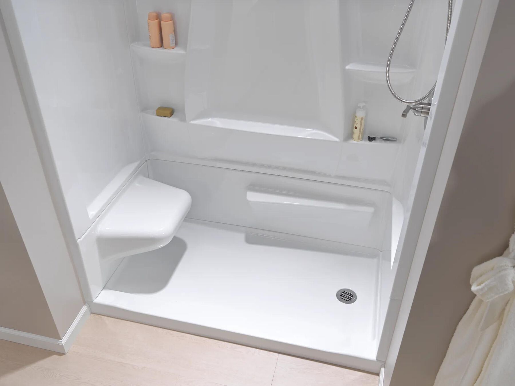 Procrylic Seated Shower Kit 60"x32" Right Drain