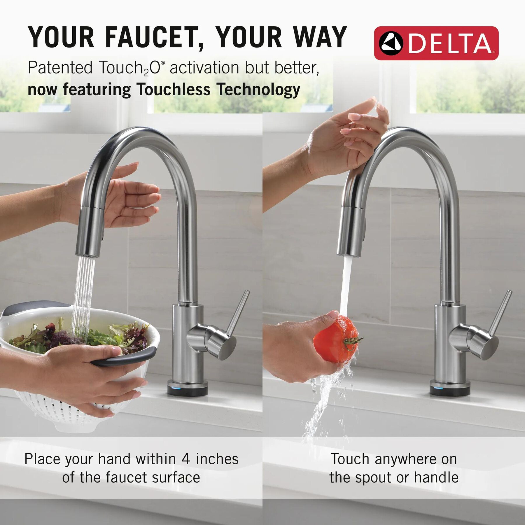 Touch<sub>2</sub>O&reg; Technology Kitchen Faucet with Touchless Technology