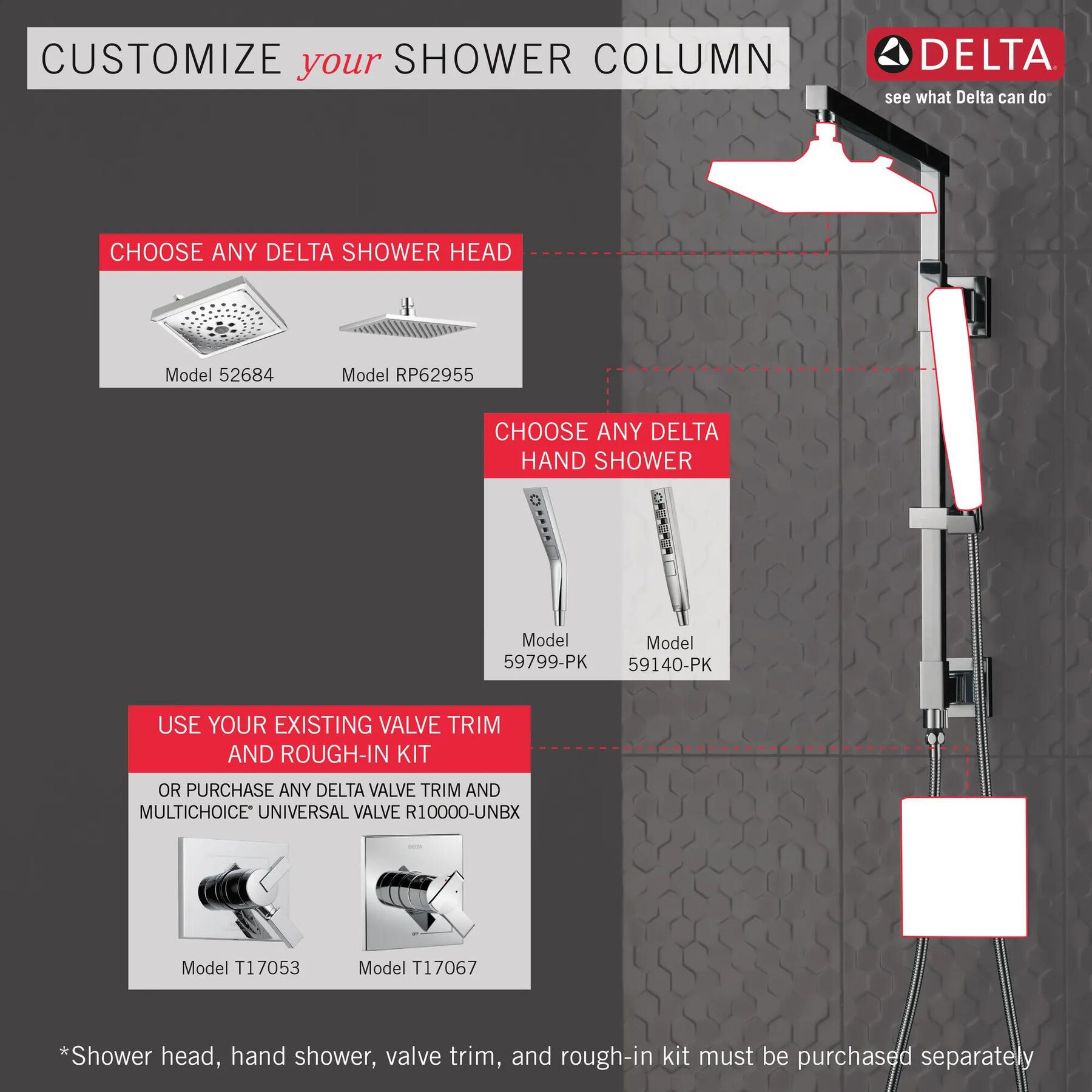 Shower Column 18" Angular