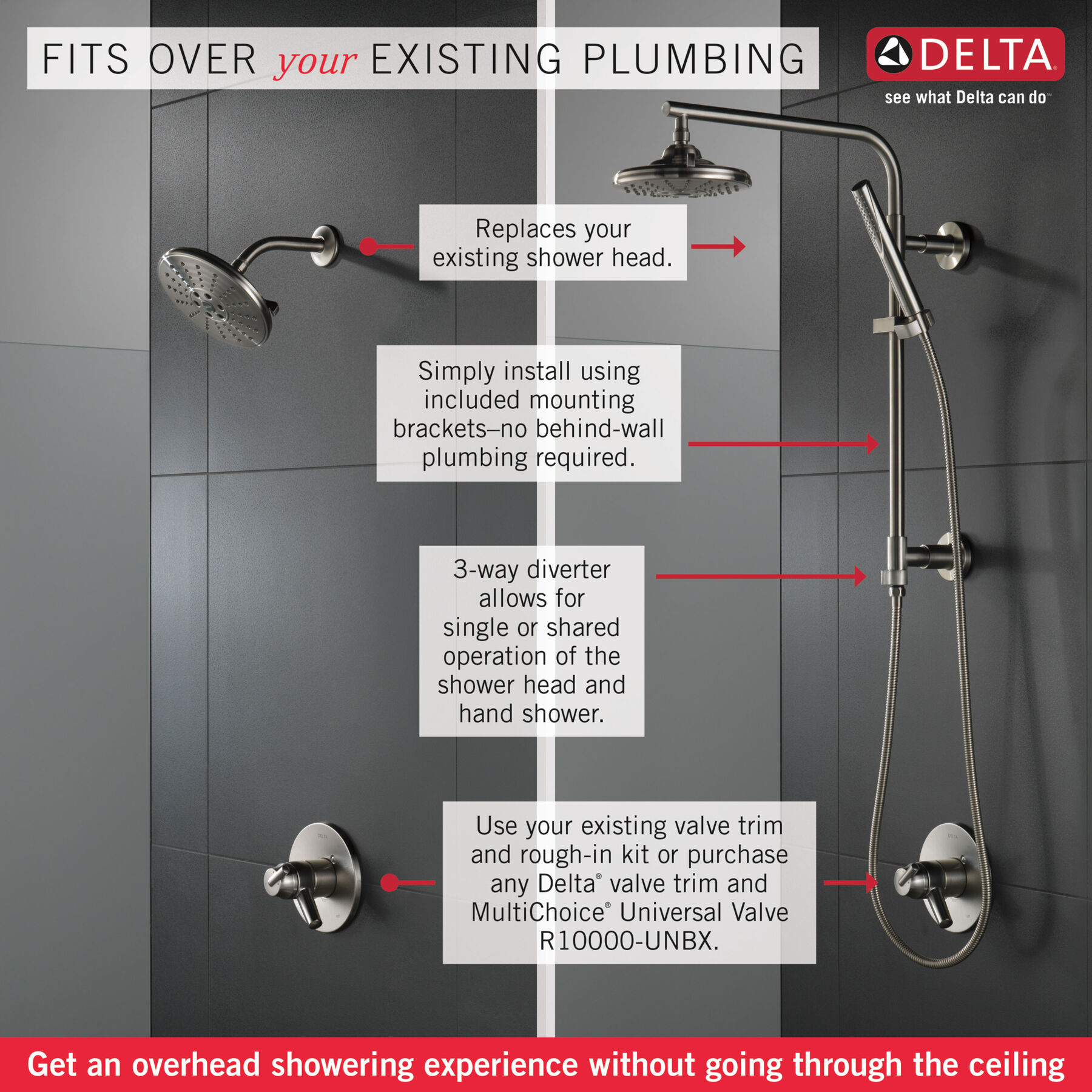 Shower Column 18" Angular