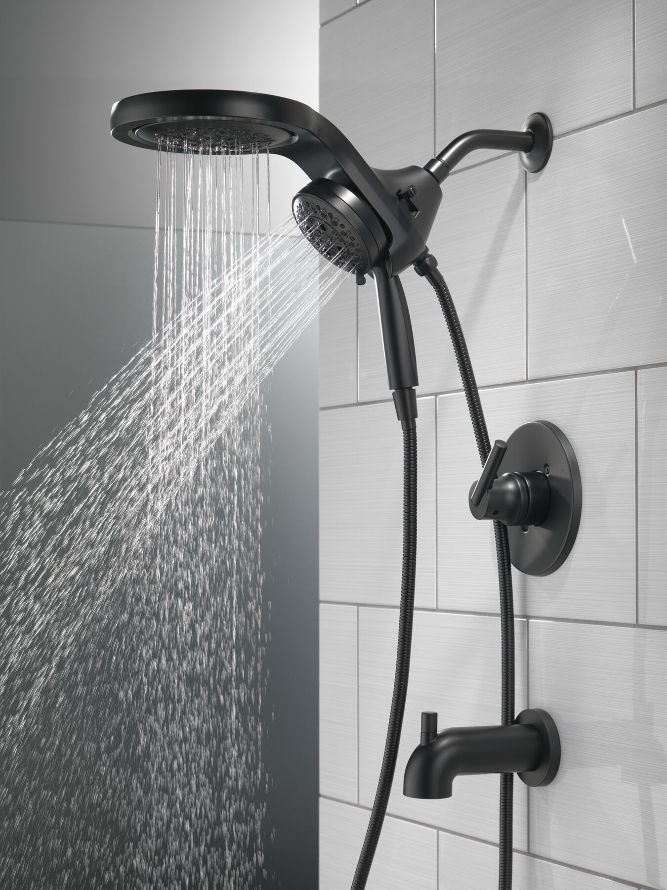 HydroRain&reg; H<sub>2</sub>Okinetic&reg; 5-Setting Two-in-One Shower Head (Recertified)