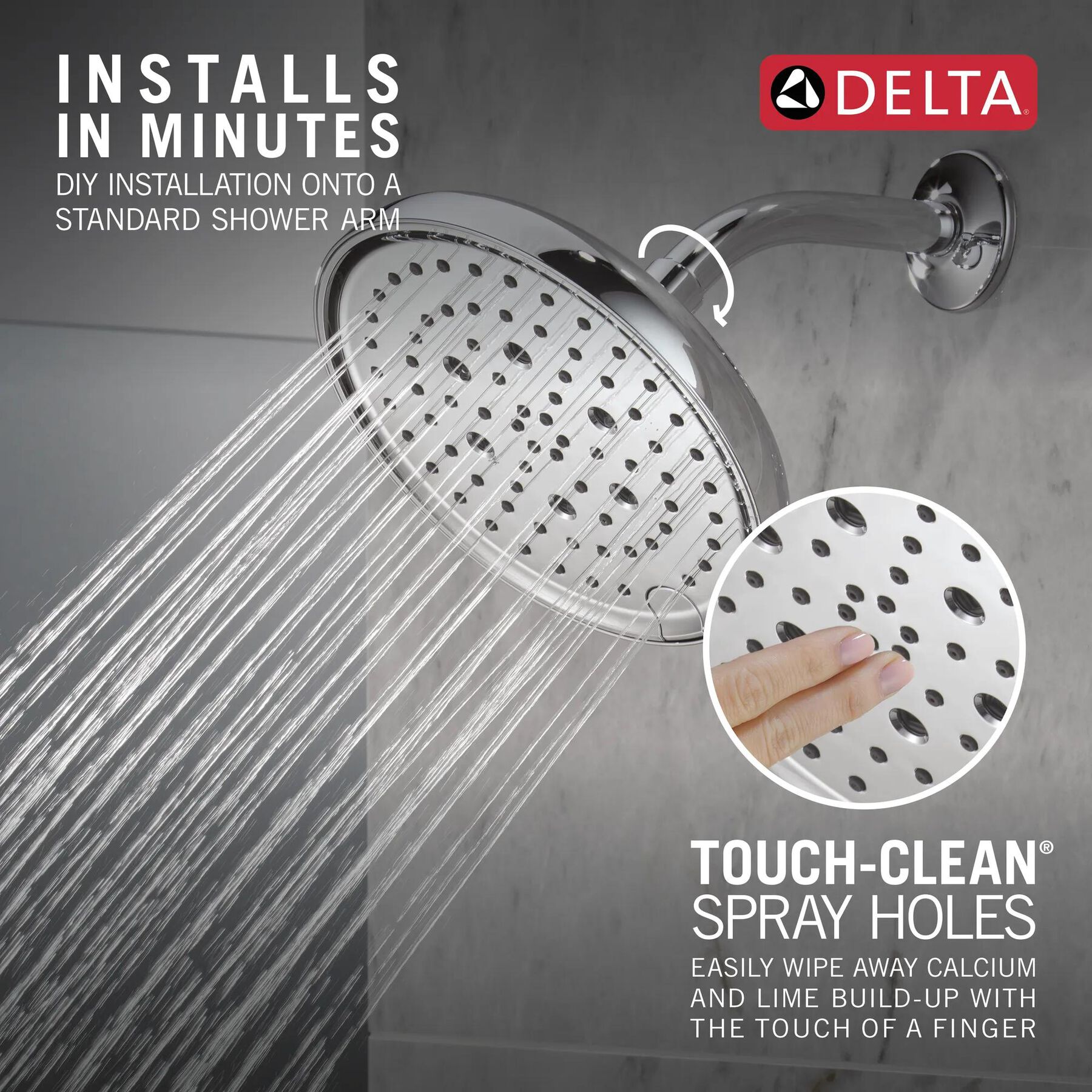 H2Okinetic&reg; 6-Setting 8-inch Raincan Shower Head