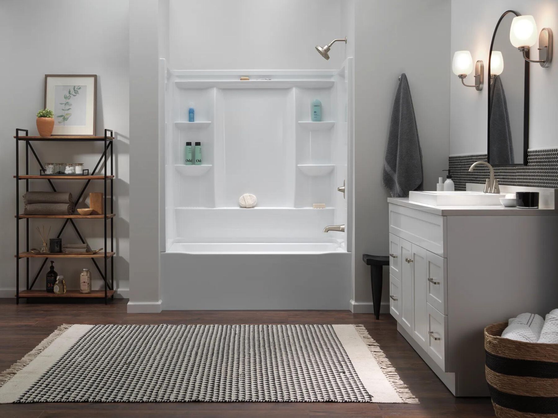 60x30 Alcove Bathtub, Wall Set, Trim and Drain Bundle - Right Drain