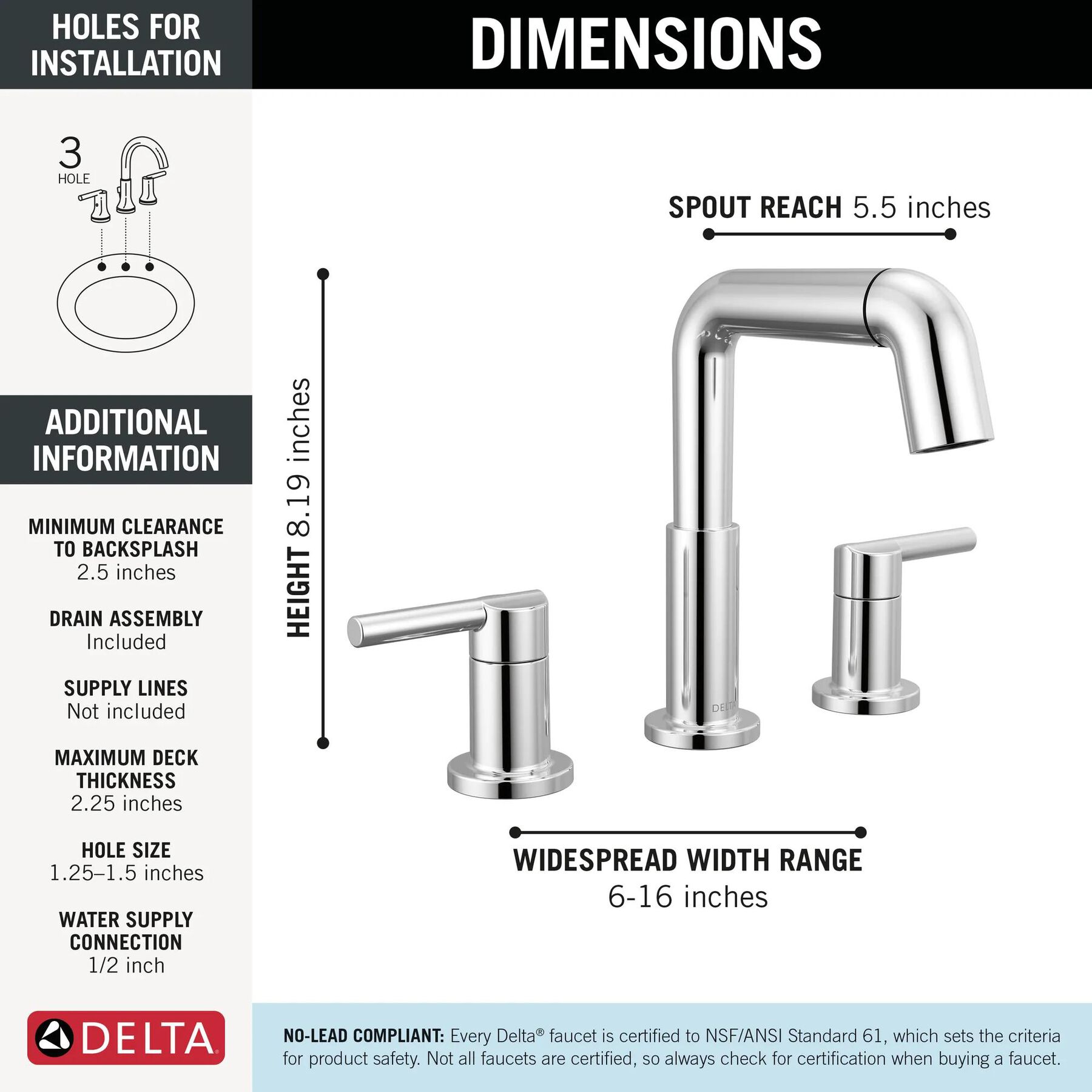 Two Handle Widespread Pull-Down Bathroom Faucet