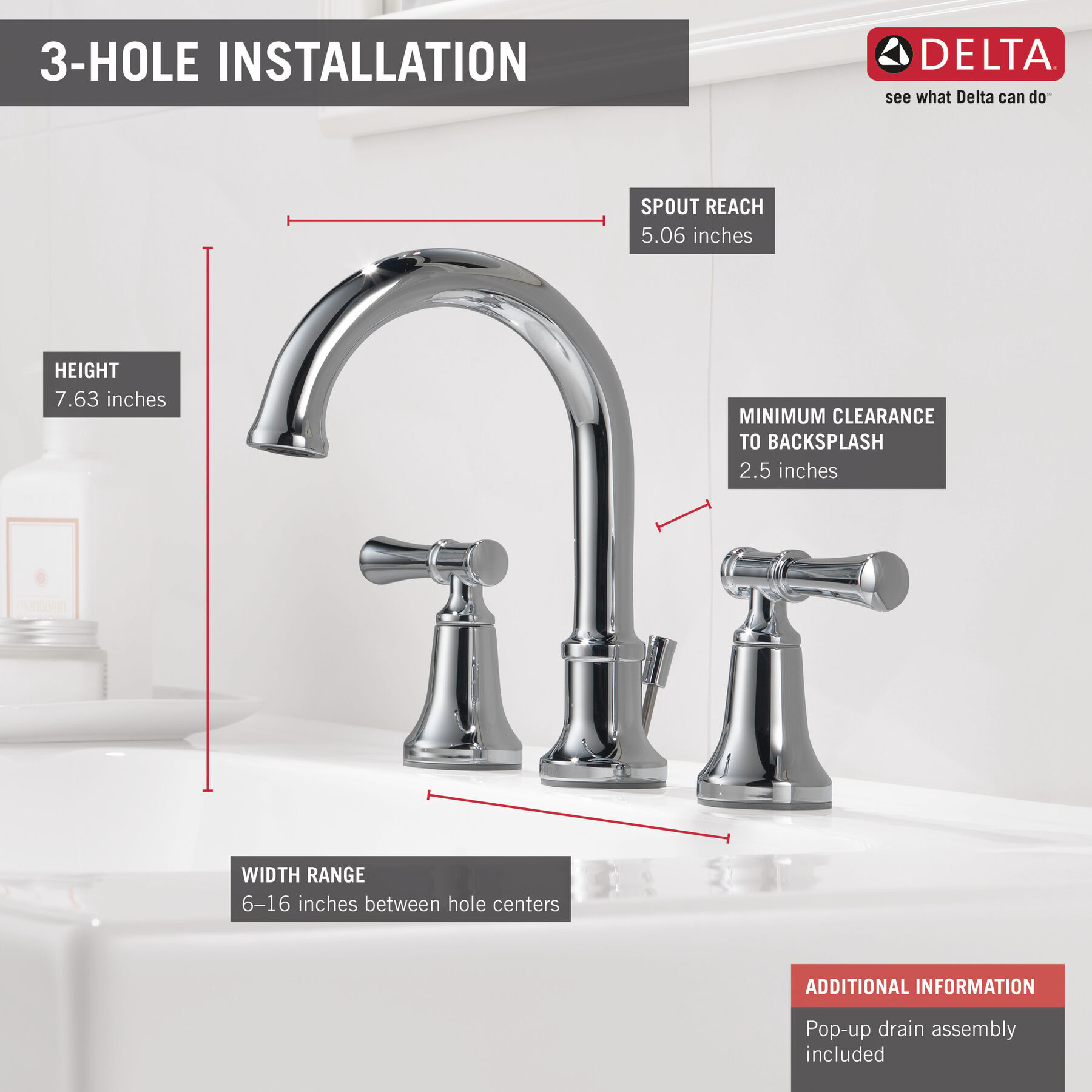 Two Handle Widespread Bathroom Faucet