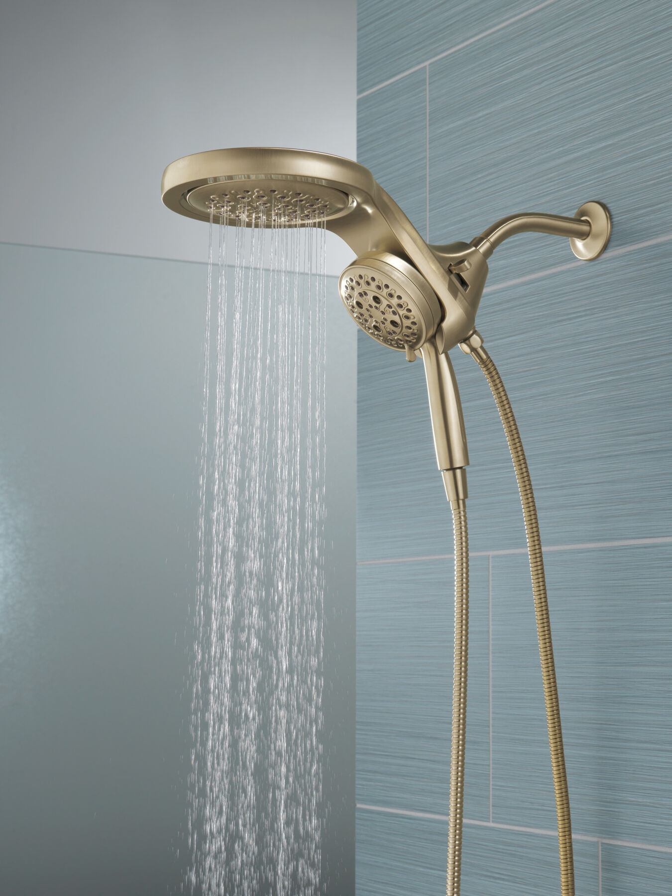 HydroRain&reg; H<sub>2</sub>Okinetic&reg; 5-Setting Two-in-One Shower Head (Recertified)