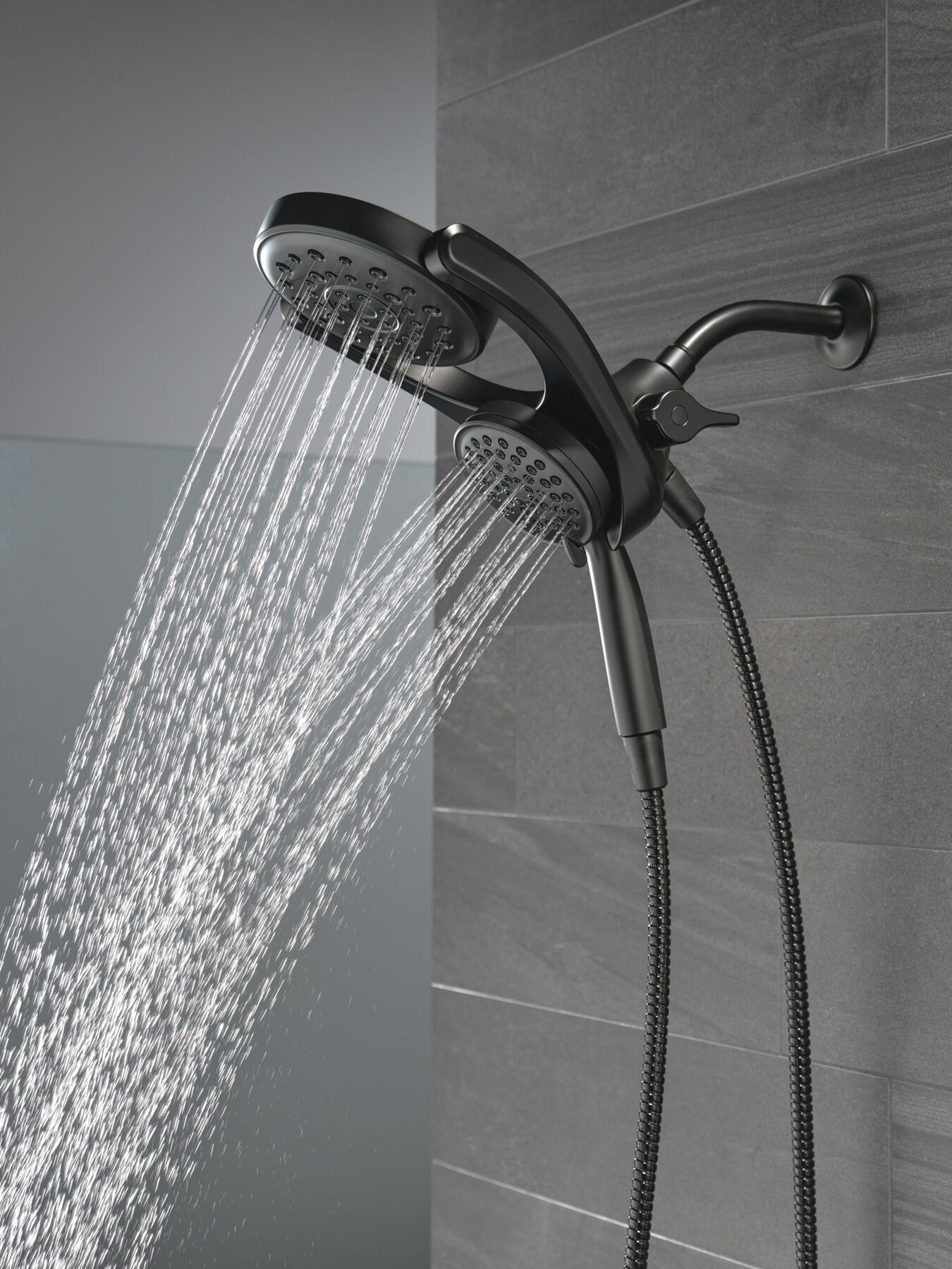 HydroRain&reg; 4-Setting Two-in-One Shower Head (Recertified)