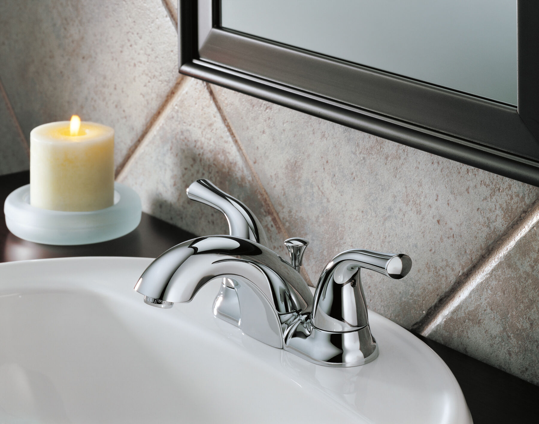 Two Handle Centerset Bathroom Faucet (Recertified)